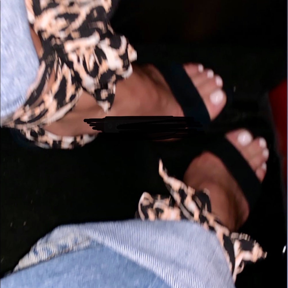 Steve Madden leopard wrap around heels